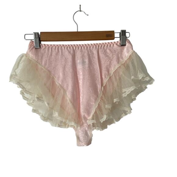 Vintage Keyloun Pink Ruffle Lace Set Tap Shorts and Top matching set - Picture 5 of 12